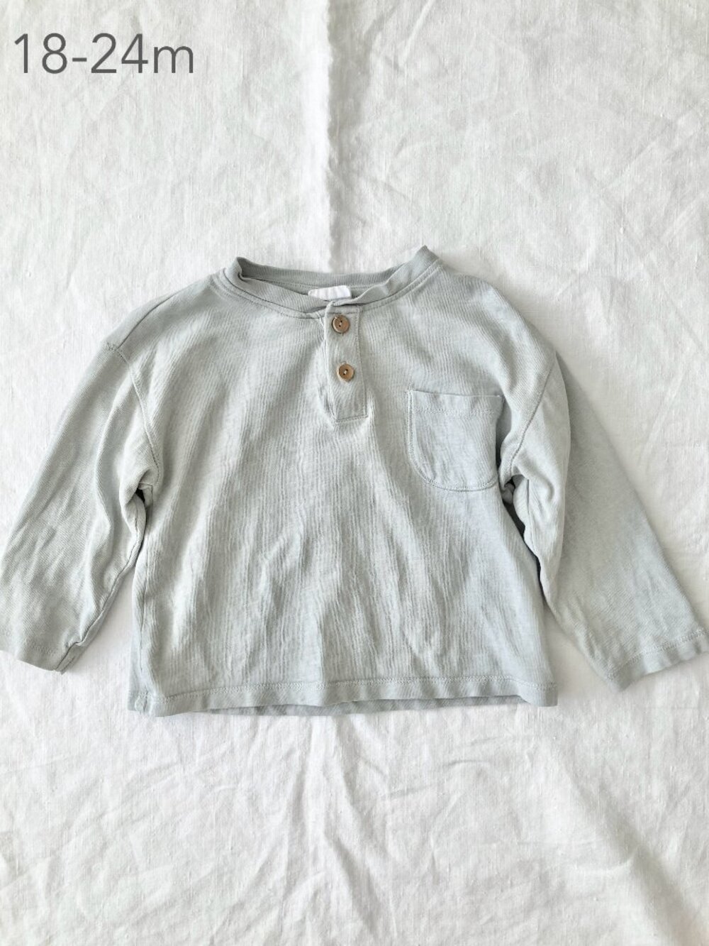 🪴5/$30 Zara 18-24 Months Toddler Light Grey Long Sleeve Top Fall Neutral